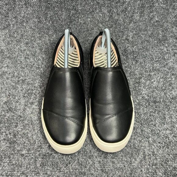 Taos Twin Gore Lux Slip On Sneakers Womens Size 7.5 Black Leather Comfort Loafer - Picture 3 of 13